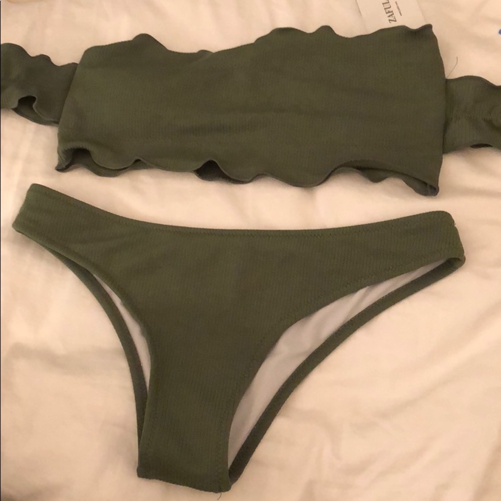 Navy green Zaful bikini